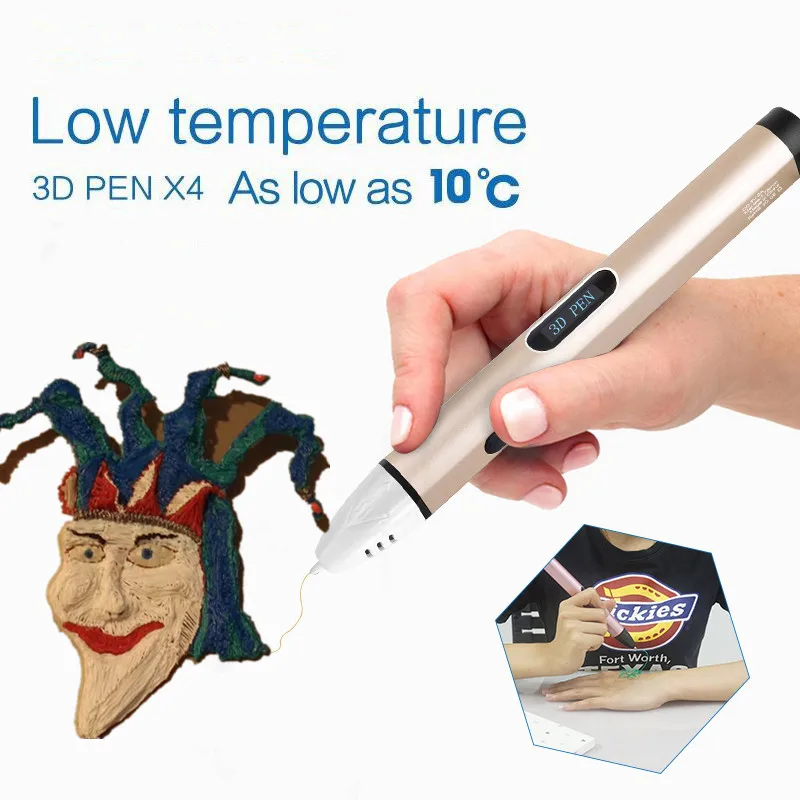 

3D Printing Pen Low Temperature Protection 3D Drawing Pen Intelligent Graffiti Pens Three-dimensional Scribble Pen PCL Filament
