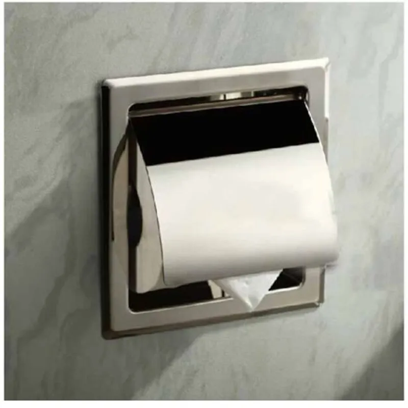 Smesiteli SUS304 Matte Black Or Chrome Toilet Paper Holder Waterproof Paper Shelf Wall Mounted Tissue Box Home Storage