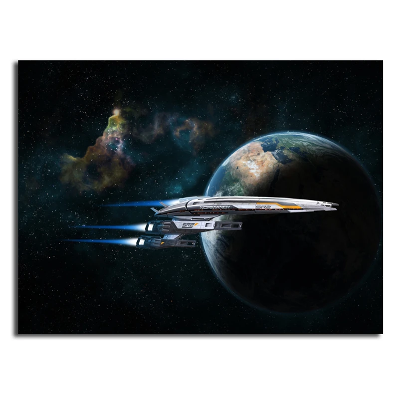 Mass Effect Normandy Wallpaper Canvas Painting Print Bedroom Home Modern Wall Art Oil Poster Picture Framework Hd