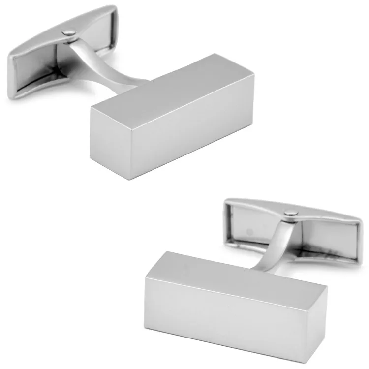 

SPARTA White steel plated + high quality metal frosted cuboid cufflinks + free shipping !!! High quality metal cufflinks F