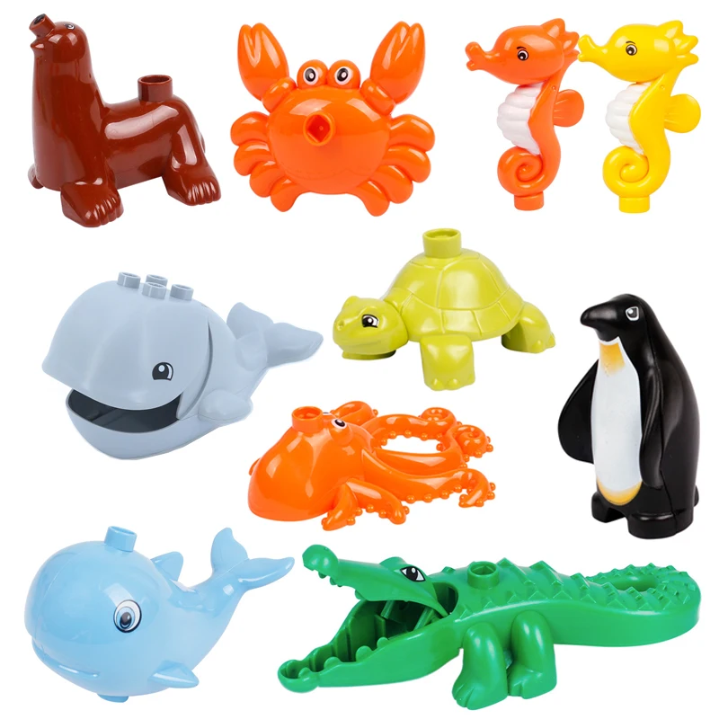 

Big Size Model Figures Building Blocks Accessory Children DIY Toy Compatible With Blocks Duploed Animals Set Panda Brick Gift