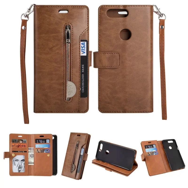 

6.01'' Oneplus 5T Smartphone Case Funda Oneplus 5T Case Flip Cover Zipper Wallet Card Slot for Coque One Plus 5T Cover 5 T Armor