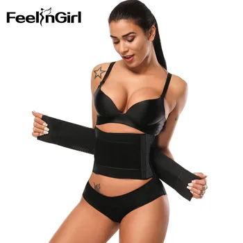 

FeelinGirl Slimming Latex Waist Sweat Belt Fajas Reductoras Trainer Body Shaper Loss Weight Girdle Workout Postpartum ShapewearC