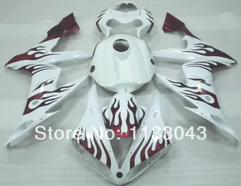 

Injection mold100%NEW red flame white body for Yamaha YZF R1 04 05 06 YZF-R1 04-06 YZF1000 YZF R1 2004 2005 2006 #ppp ABS Fairin