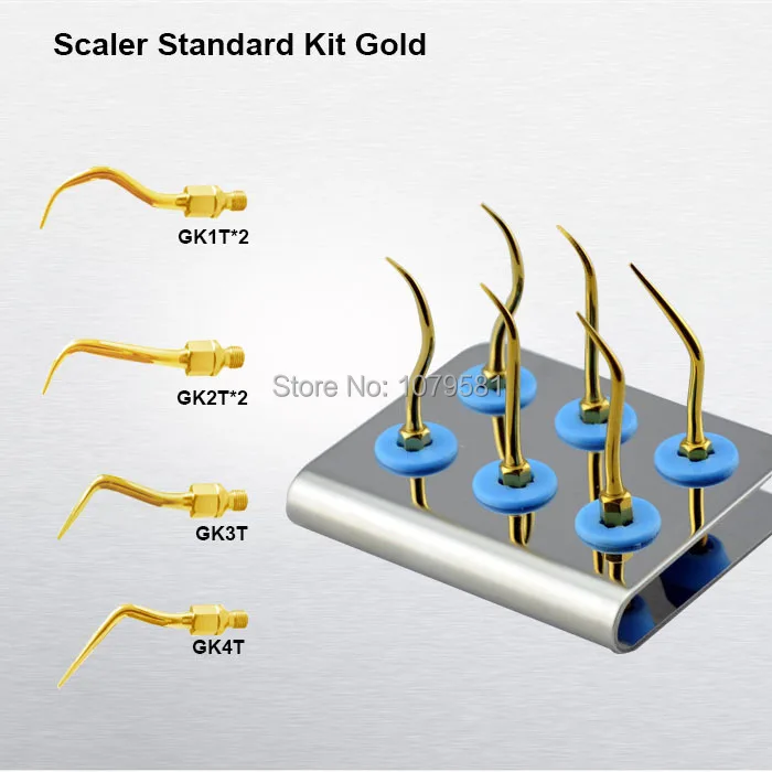 

1 set KASKG Scaler Standard Kit Gold for dental air scaler tips kit with dentist and patients personal dentist tool set