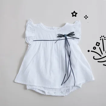 

Baby Girl's Sleeveless O-Neck Tassels Decor 100% Cotton Rompers+Hats Triangle Design Spring Summer Bebi Rompers Set