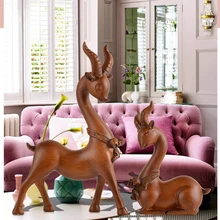 2 pcs Europeu borboleta veado resina decoração presente de casamento decoração de casamento decoração de casa criativa animal estátua decoração