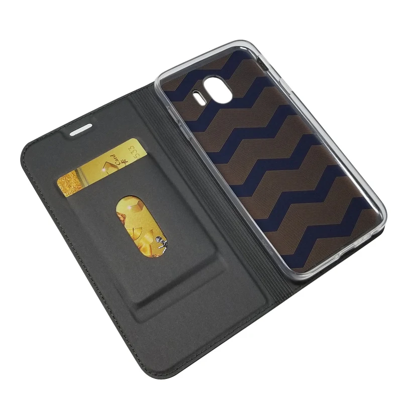 Zroteve для samsung J4 чехол полиуретановый кошелек Coque для samsung Galaxy J4 Plus кожаный чехол с Откидывающейся Крышкой и подставкойtscase чехол для GalaxyJ4 - Цвет: Серый