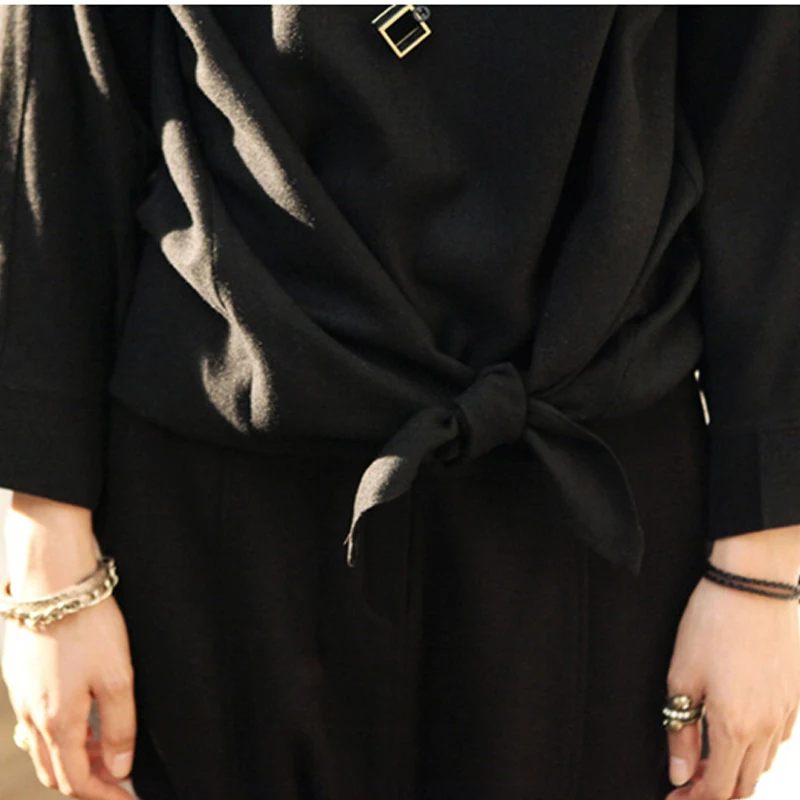 

LANMREM 2019 Spring Summer New Fashion Wild Women Plus Solid Color Round Neck Long-sleeved Chiffon Long-sleeved Shirt TC163