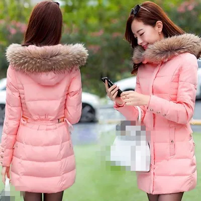 B2746 новая осенне-зимняя женская тонкая плотная Модная хлопковая стеганая одежда для студентов, дешевая - Цвет: Розовый