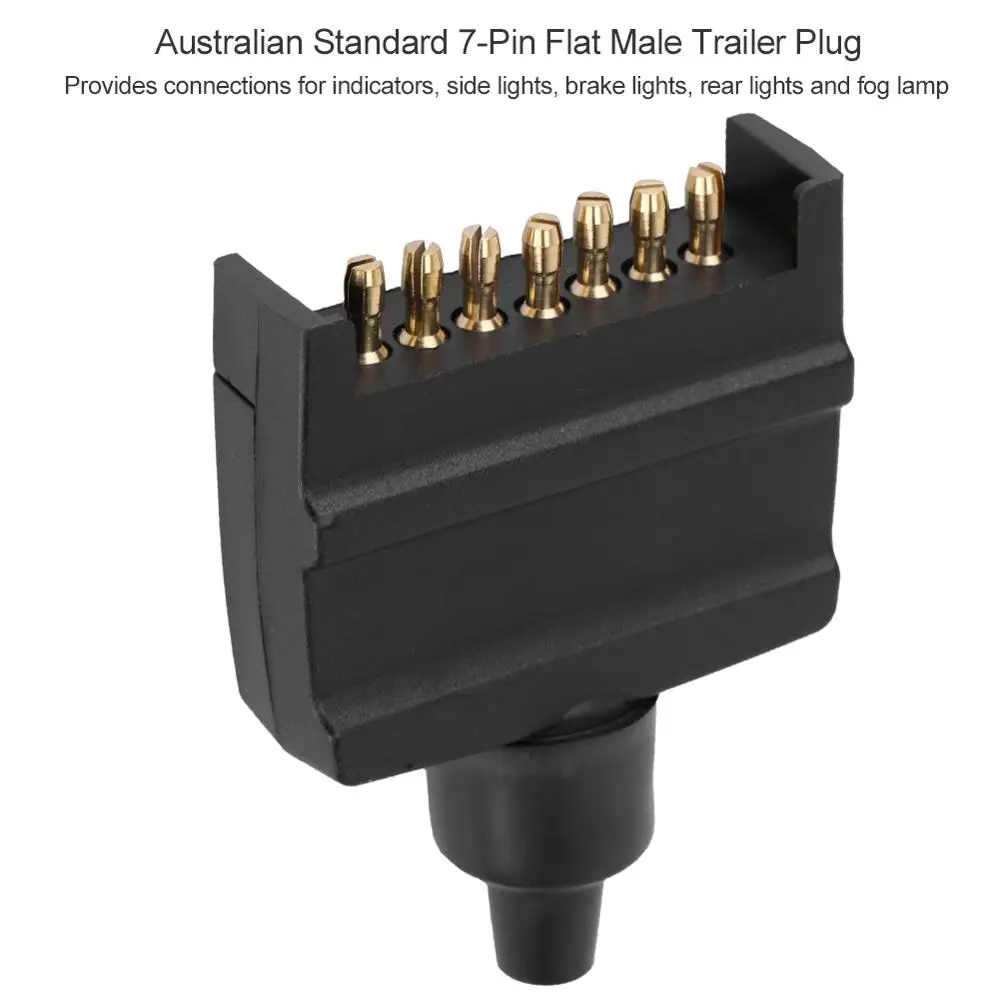

Australian 7 Pin Flat Male Trailer Socket Plug Connector Adapter for Caravan Trailer