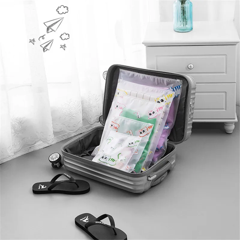 Vogvigo Cartoon cat Transparent Cosmetic Bag Travel Makeup Case Zipper Make Up Organizer Storage Pouch Toiletry Wash Bath Kit