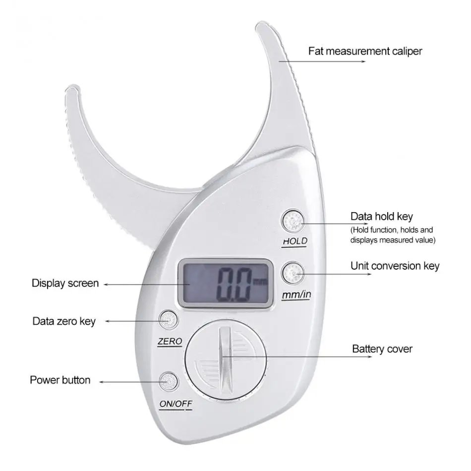 Портативный цифровой измерительный прибор Skinfold, анализатор жира в теле, анализатор мышц, тонкий суппорт, коррекция фигуры, измеритель потери веса