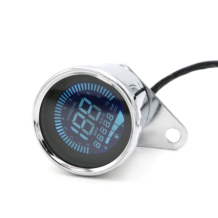 

Universal Motorcycle Chrome LED LCD Tachometer Speedometer Fuel Gauge Assembly For Harley Honda Yamaha Kawasaki Suzuki BMW KTM