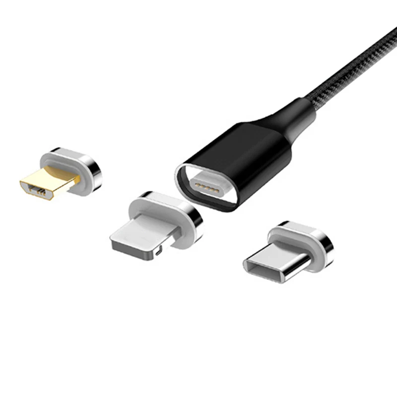 

CatXaa 1m Magnetic USB Cable Type-c Micro Usb 8 Pin Data Magnet Cable 3A Fast Charging Car Tour Adapter for Huawei Xiaomi