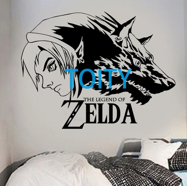 Legend Of Zelda Wall Decal Wolf Link Vinyl Sticker Boy Room Decor Art