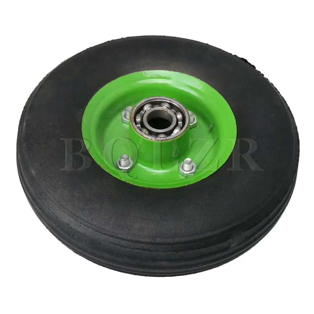 

BQLZR 230MM Diameter Medium Solid Rubber Wheel Flatbed Hand Truck Wheel 350-4 Wheel Bearing 204 for Flatbed Trolleys