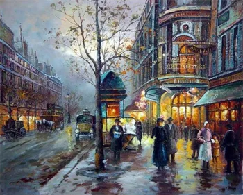 

T K Oil Painting- Christmas Moonlight