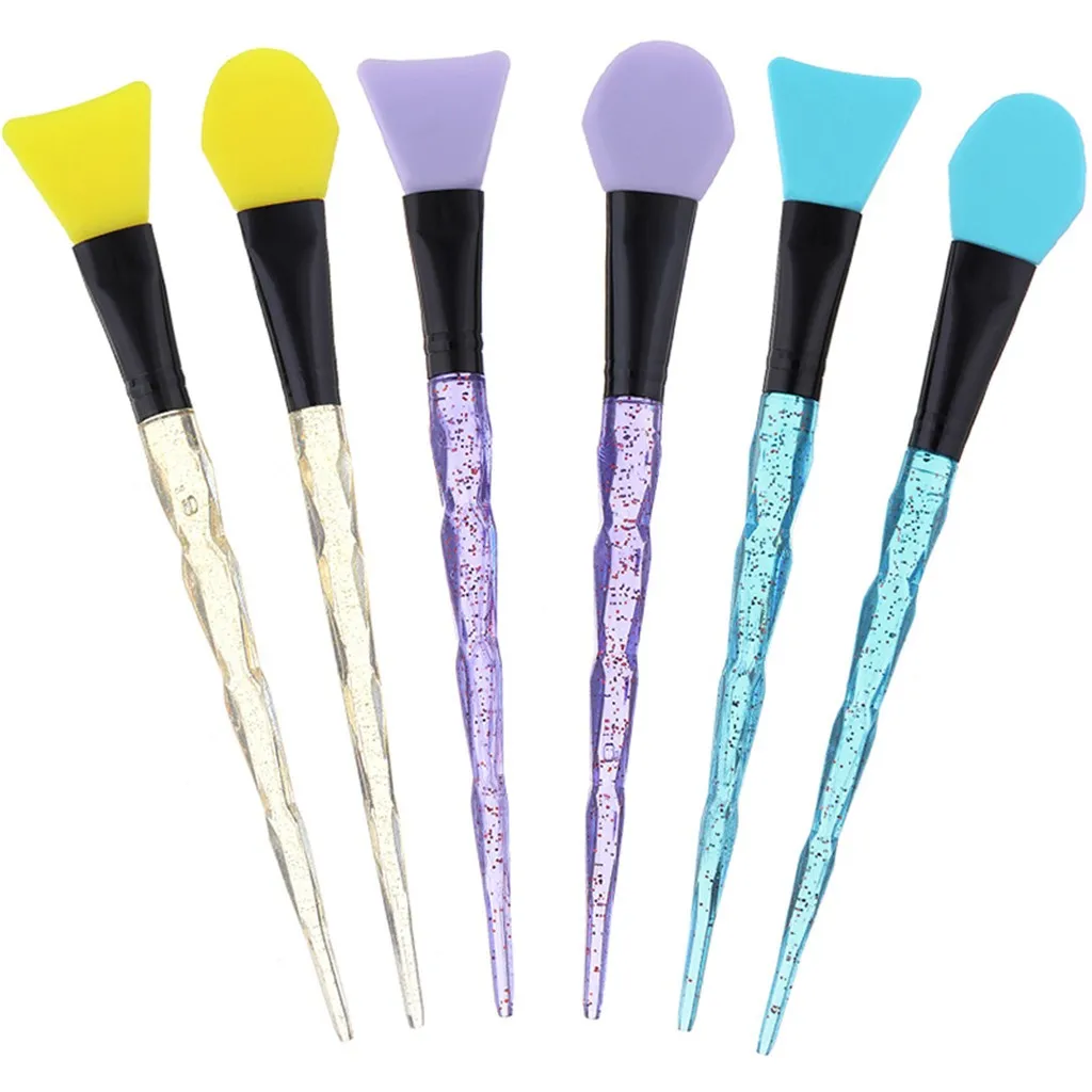 

2Pcs Transparent Crystal Handle Facial Face Mud Mask Mixing Brush Cosmetic Makeup L525