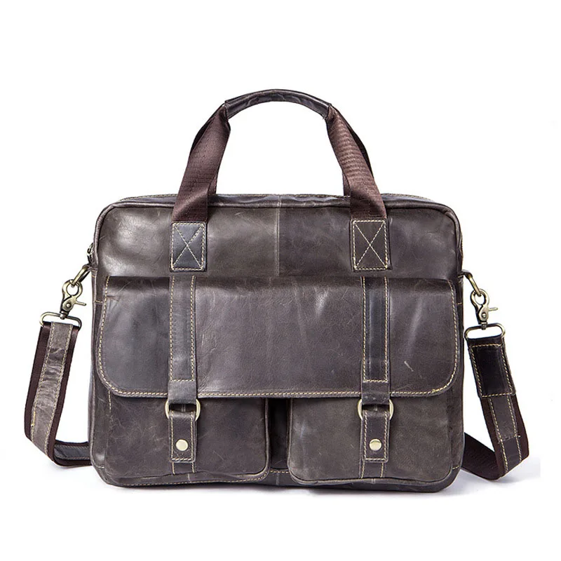 Leder Retro oil Fashion Kuh Coffee Einzigartige Männer Kapazität Design Persönlichkeit Dreidimensionale Green Handtaschen Große Multifunktionale Aktentasche brown ZAPww0qIx