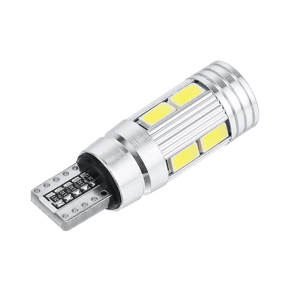 T10 10 SMD 5630 LED Projector Lens Auto Clearance Lights W5W 501 10SMD 5730 LED Car Marker Lamp Parking Bulb Canbus Error Free
