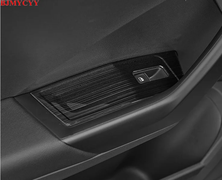 BJMYCYY автомобильные оконные стеклянные подъемные панели из нержавеющей стали декоративная рамка для Volkswagen T-ROC T ROC аксессуары