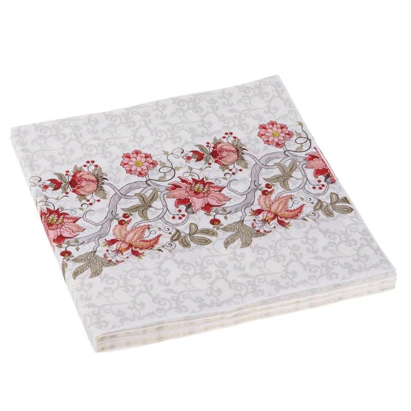 

Decoupage wedding Vintage Napkin paper tissue red flower beautiful handkerchief elegant servilletas birthday party home decor