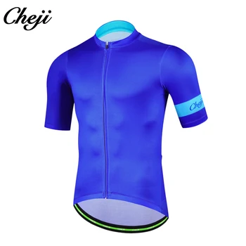 

CHEJI Short Sleeve Men Cycling Jersey Breathable Quick Dry Pro MTB Bike Shirt YKK Zipper Mens Cycling Clothing Sportswear