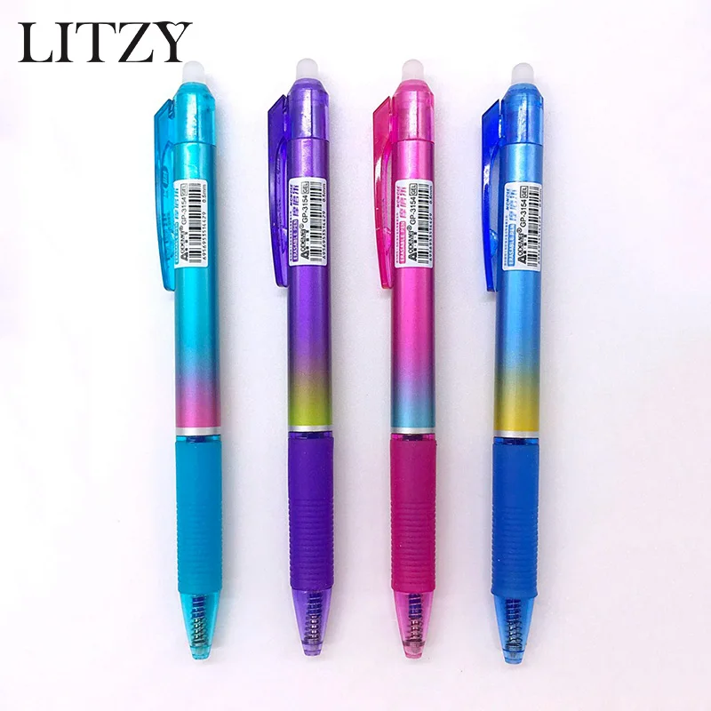 

4 Pcs/set Erasable Pen Rod 0.5mm Blue Ink Magic Ballpoint Pen for School Office Writing Supply Tools Student Kawaii Stationery
