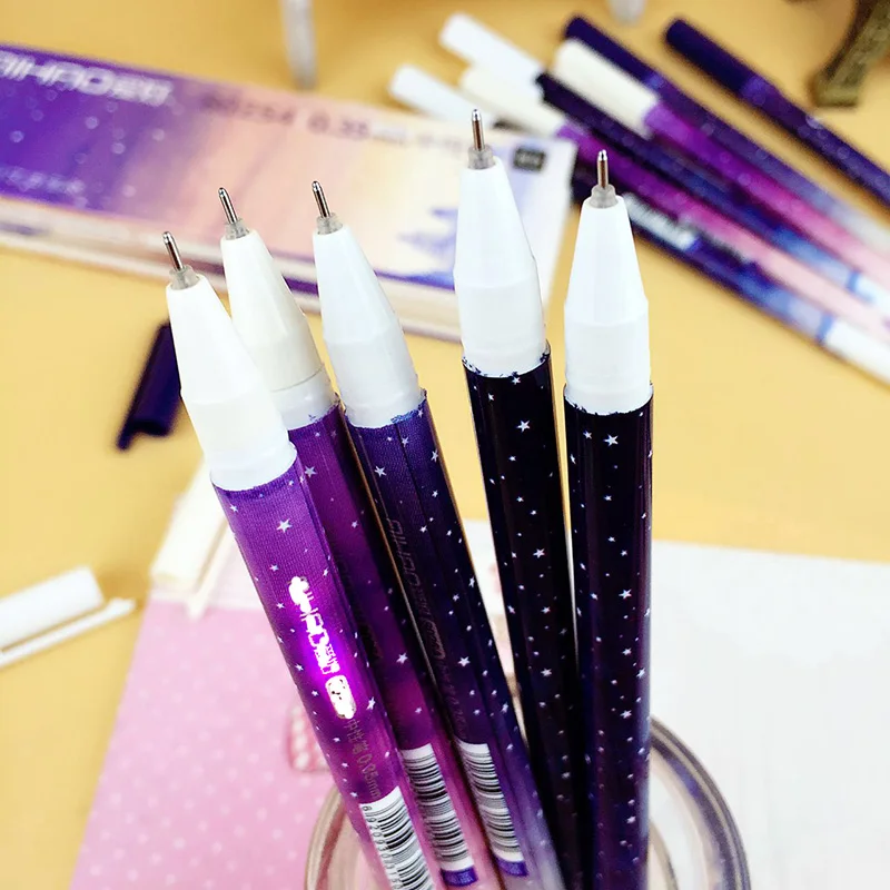 3 шт фантастические галактические Звездные небесные гелевые ручки с длинной ручкой, ручка для письма, школьные канцелярские принадлежности, канцелярские принадлежности для студентов, для детей