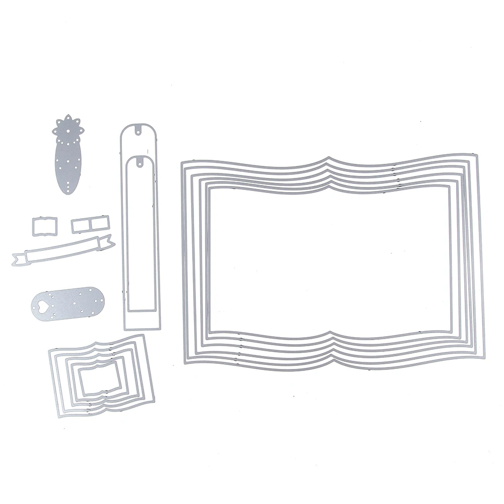  3D Books Frame Metal Cutting Die Scrapbooking Embossing Stencil Card Cut Dies For DIY Invitation Al - 32846391673