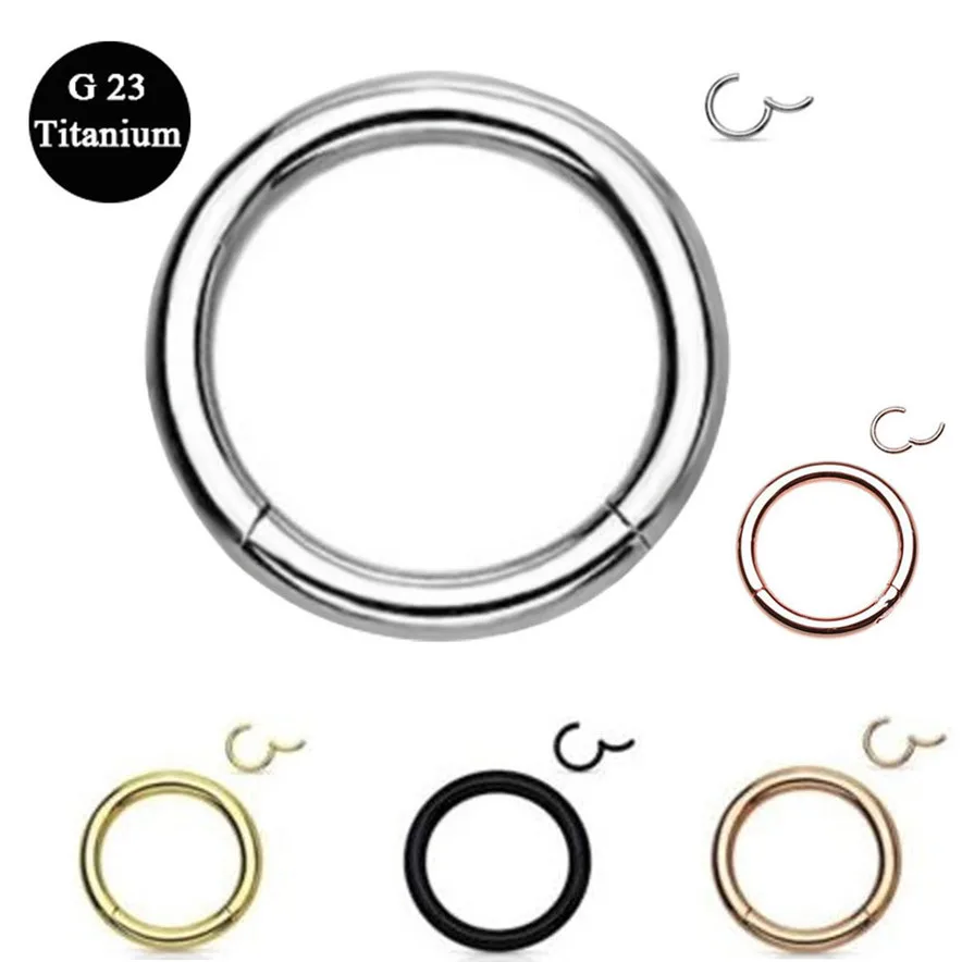 

Containing titanium Jewelry Clip Earrings anti-allergy Seamless Hinged Segment Sleeper Clicker Hoop Ear Lip Nose Septum Piercing