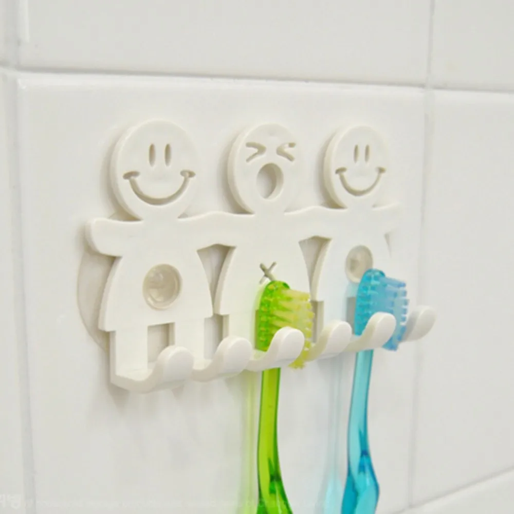 Милая улыбка лицо Ванная Кухня зубная щетка держатель для полотенец настенный крючок с присоской популярные аксессуары для ванной комнаты