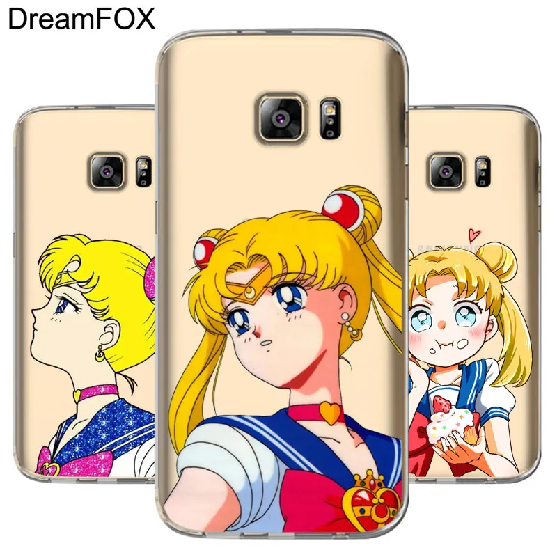 DREAMFOX M132 Sailor Moon Soft TPU Silicone Cover Case For Samsung Galaxy S5 S6 S7 S8 S9 S10 5G S10E Lite Edge Plus |