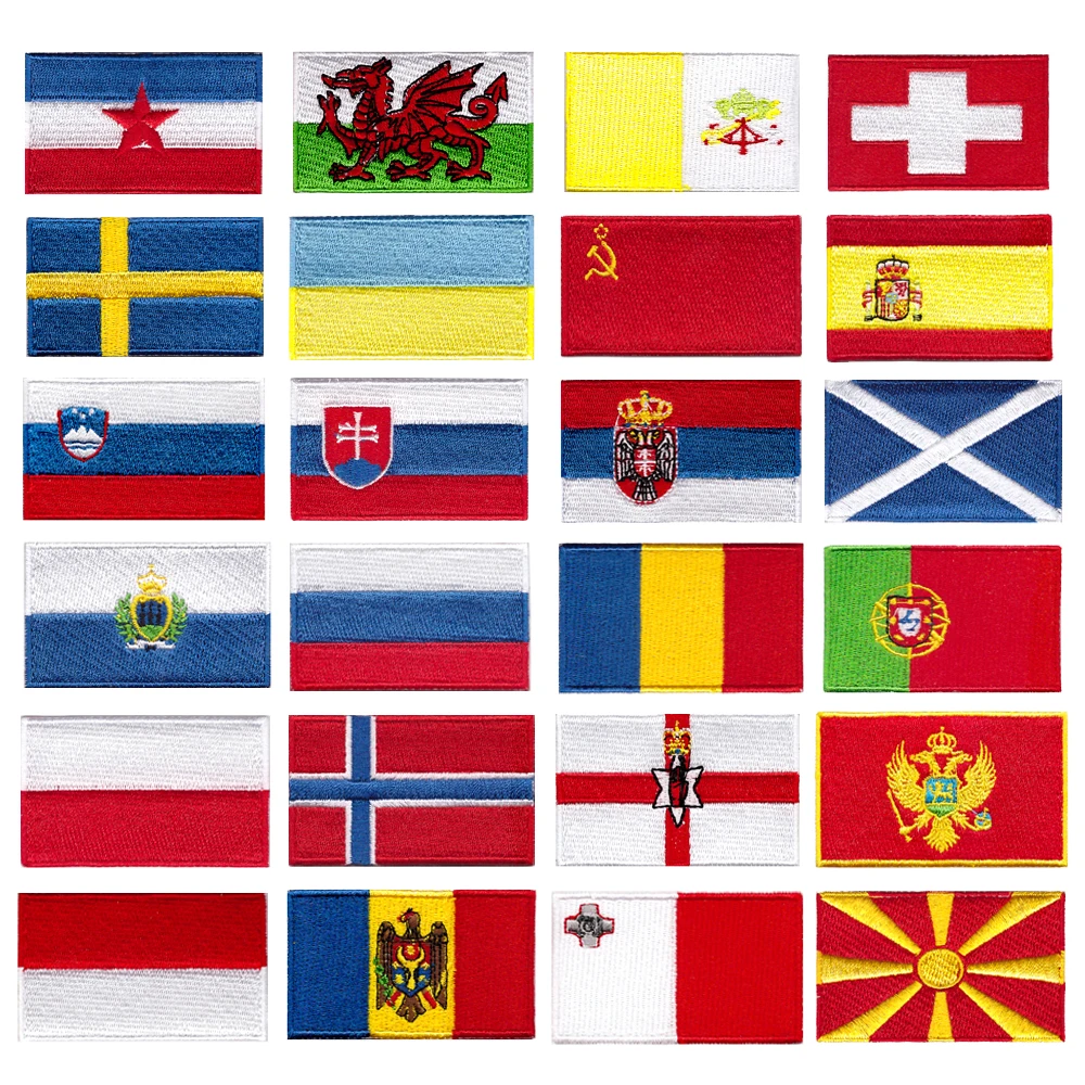 Европа, Франция, Швейцария, Россия, Польша, Ватикан, флаг, вышивка