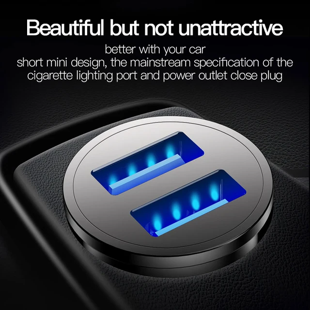 TOTU Quick Charge 3.0 USB Car Charger For iPhone xs Samsung Xiaomi Mini Dual USB Fast Car Charging Mobile Phone Charger Adapter