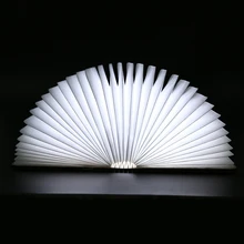 Creative Foldable Pages Led Book Shape Night Light Lighting Lamp Portable Booklight Usb Rechargeable White Warm White