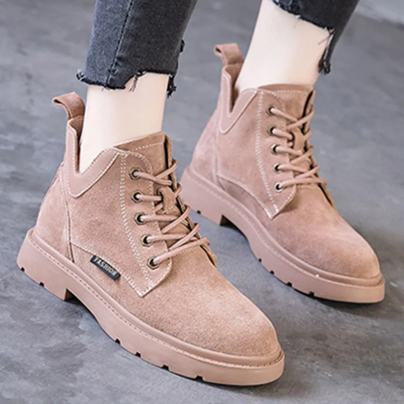 

Ankle Boots Martin Shoes Genuine Leather women's winter boots Warm Boots Shoes 2018 Winter Breathable Snow Boots For Women