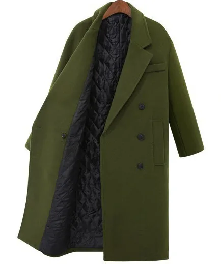 Green Simple uni Mujer Manteau Chaud Militaire Hiver Look Printemps gris 2019 Cachemire Surdimensionné Épaissir Royaume Femmes Bleu army Long Maxi Noched Abrigos Pardessus TgEwBE