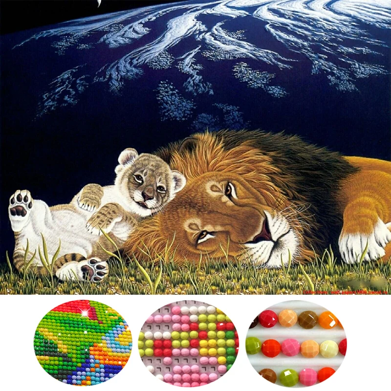 DIY 5D Diamonds Embroidery animal round 3D Diamond Painting Cross