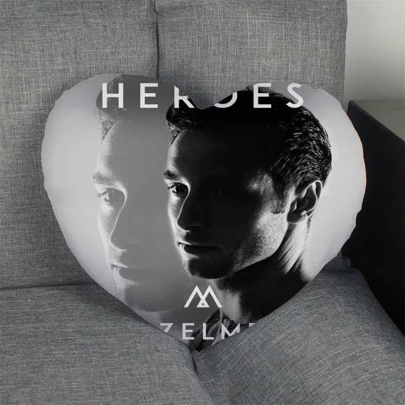 Custom Mans Zelmerlow Heart Shape Pillow Cover Zipper Pillowcase Wedding Home Office Decorative Size Best DIY Gift | Дом и сад