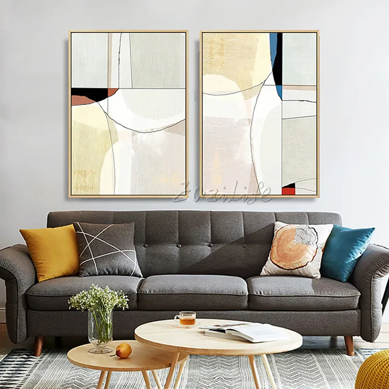 

Canvas painting cuadros decoracion acrylic gold and gray painting Wall art Pictures for living room modern abstract qudraos104