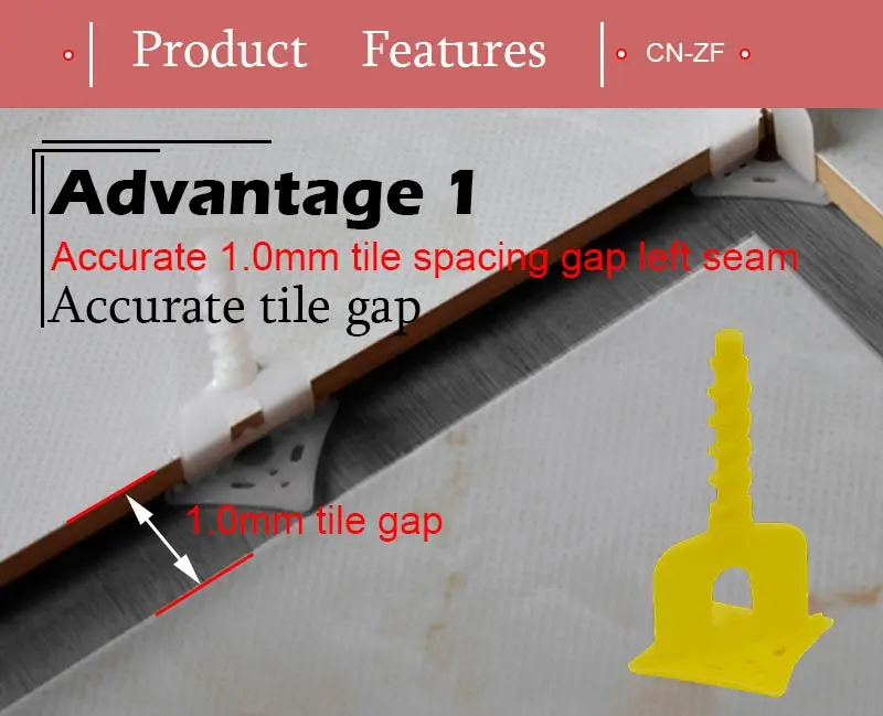 CN-ZF 50 шт. пластик керамический инструмент Распорки выравнивания плитки выравниватели для пола выравнивания системы зажимы 1 мм для