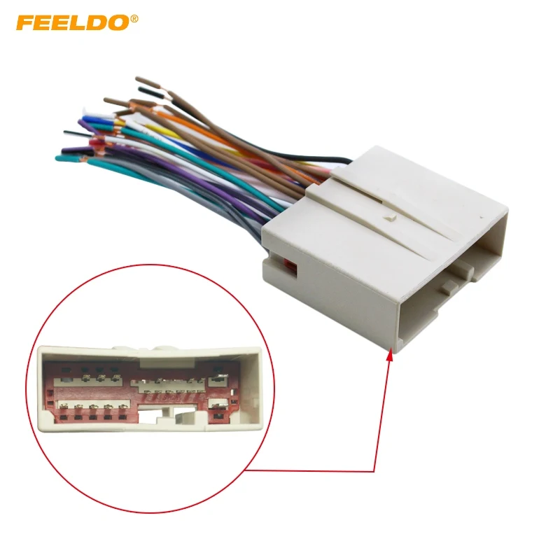 FFELDO 1Pc Car Radio CD Player Wiring Harness Audio Stereo Wire Adapter