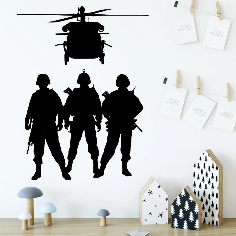 

Cartoon soldiers Removable Art Vinyl Wall Stickers For Kids Room Living Room Home Decor Decorative Vinyl