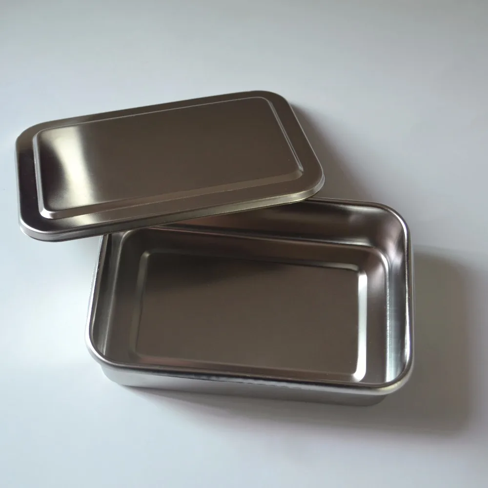 жестяная коробка. лоток металлический с крышкой для инструментов (9,5см х 19,7см х 4см). 185890 контейнер для стерилизации. контейнер металлический медицинский. контейнер нержавеющая сталь с крышкой 300х200.