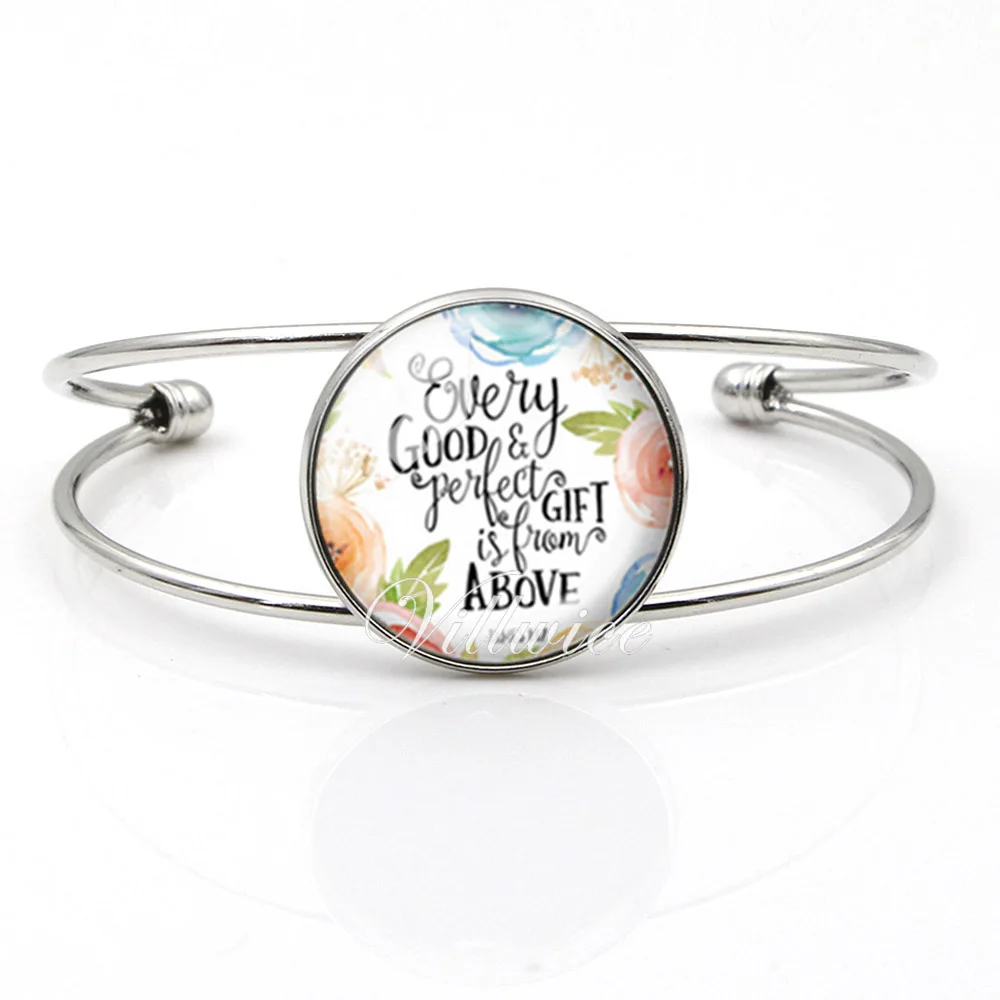 Handmade Fashion Psalm Verse Bible Bangle Bracelet Glass Dome Cuff Bangles Quote Jewelry Gift For Christian | Украшения и