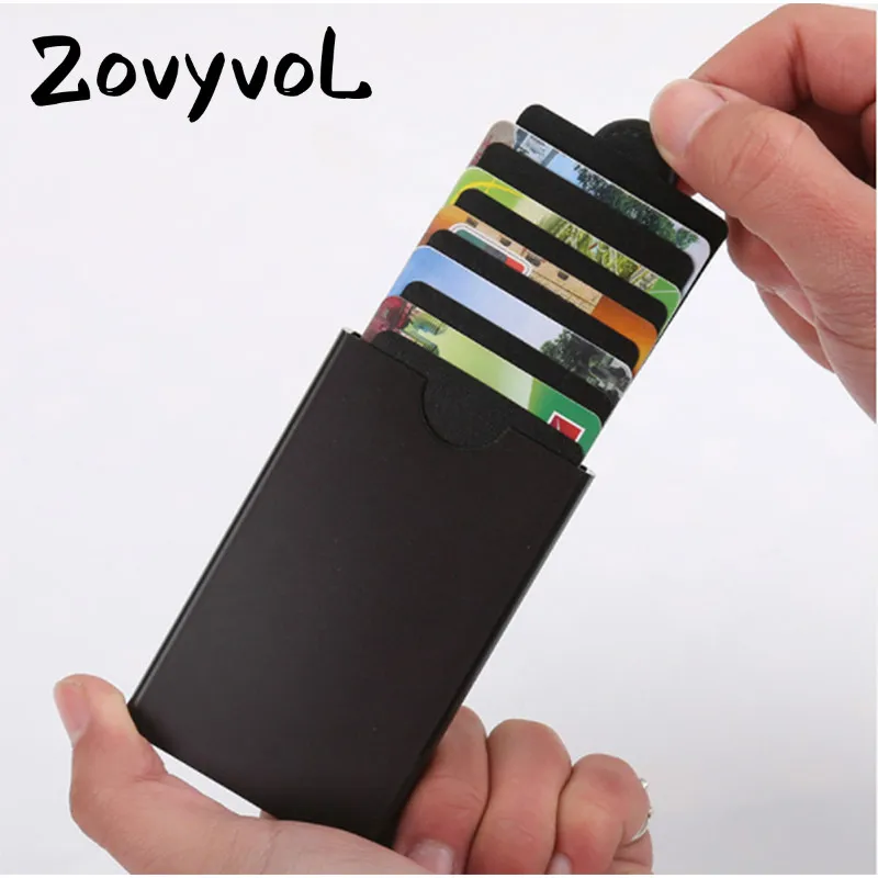 

ZOVYVOL 2019 MEN Aluminum Card Storage Box Stacked Card Package Card Sets Creativity Business Anti-theft ID Credit Card Holder