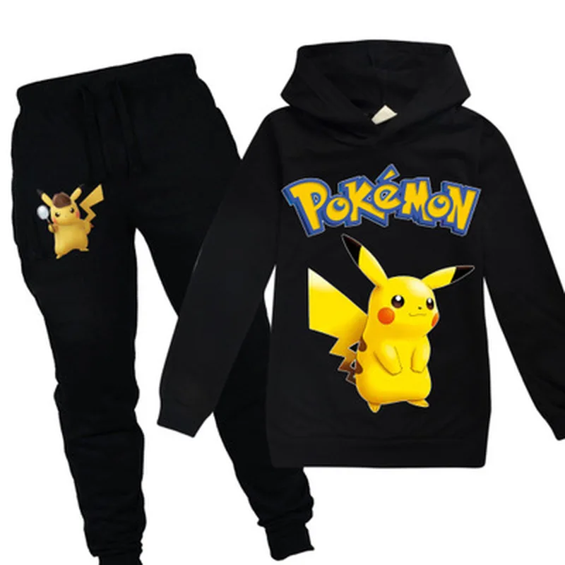 POKEMON GO Detective Pikachu/детская одежда для мальчиков и девочек осенний Свитшот комплект