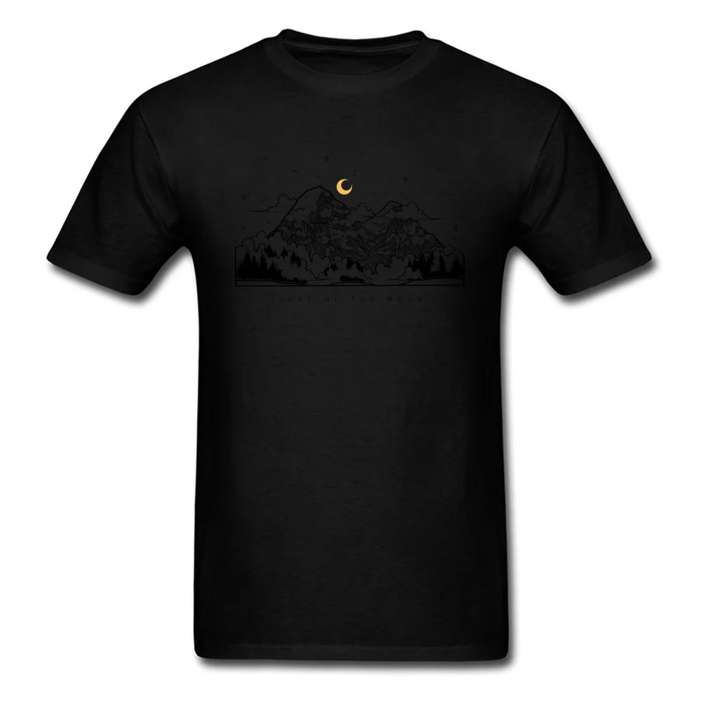 Men Tops & Tees LIGHT OF THE MOON Brand New Summer T Shirts 100% Cotton Fabric Short Sleeve Summer Tee-Shirts Round Neck LIGHT OF THE MOON black